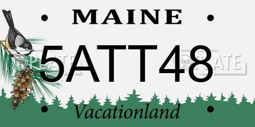 5ATT48 Maine License Plate