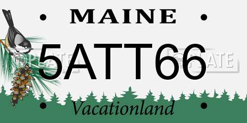 5ATT66 Maine License Plate