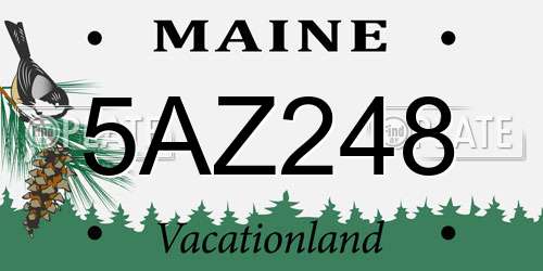 5AZ248 Maine License Plate