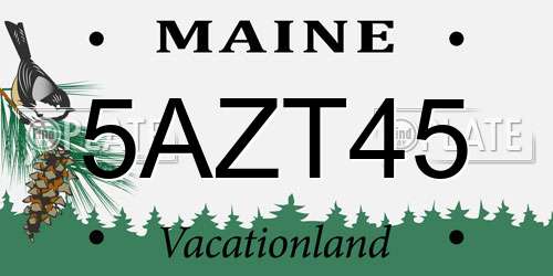 5AZT45 Maine License Plate