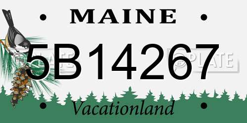5B14267 Maine License Plate