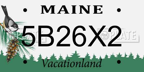 5B26X2 Maine License Plate