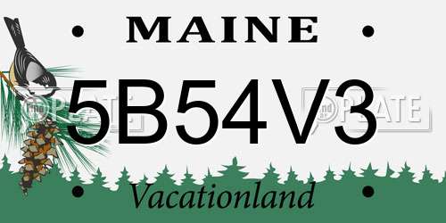 5B54V3 Maine License Plate