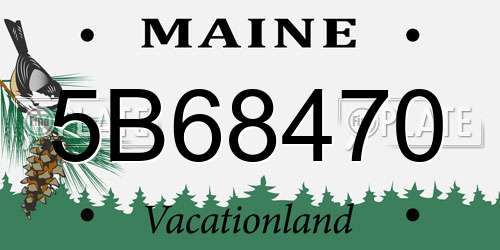 5B68470 Maine License Plate