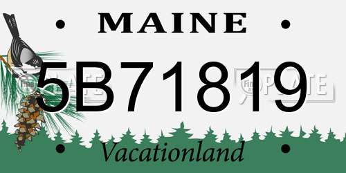5B71819 Maine License Plate