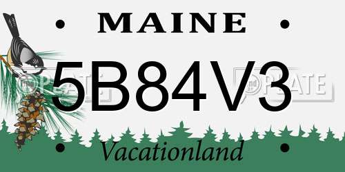 5B84V3 Maine License Plate