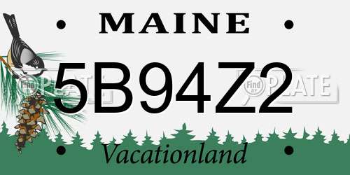 5B94Z2 Maine License Plate
