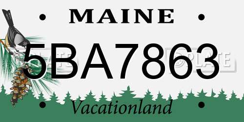 5BA7863 Maine License Plate