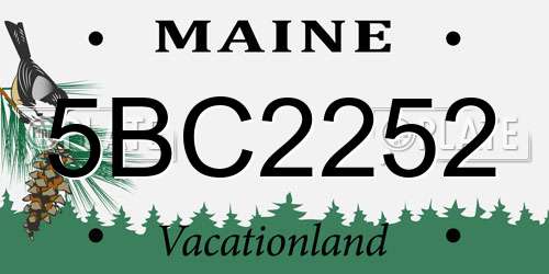 5BC2252 Maine License Plate