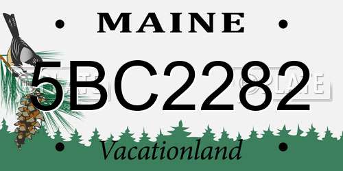 5BC2282 Maine License Plate