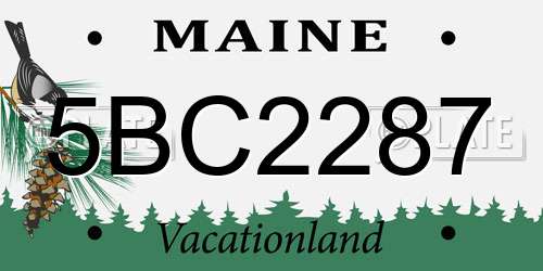 5BC2287 Maine License Plate