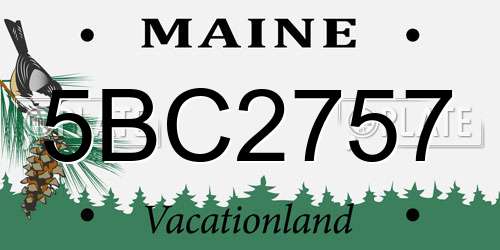 5BC2757 Maine License Plate