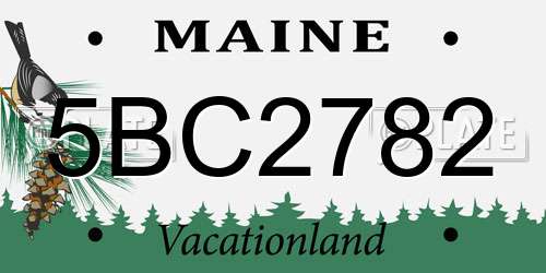 5BC2782 Maine License Plate