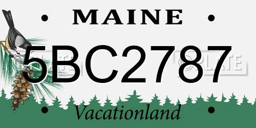 5BC2787 Maine License Plate