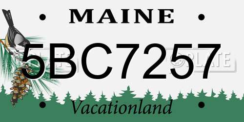 5BC7257 Maine License Plate