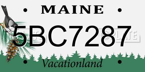 5BC7287 Maine License Plate