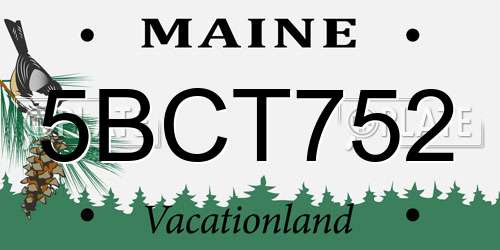 5BCT752 Maine License Plate