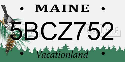 5BCZ752 Maine License Plate