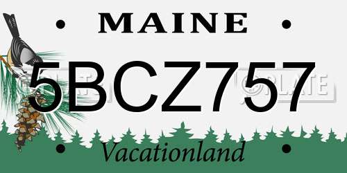 5BCZ757 Maine License Plate