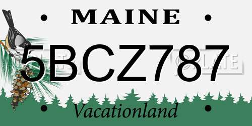 5BCZ787 Maine License Plate
