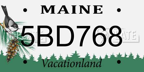 5BD768 Maine License Plate