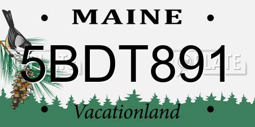 5BDT891 Maine License Plate