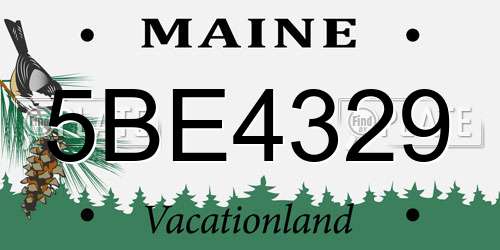 5BE4329 Maine License Plate