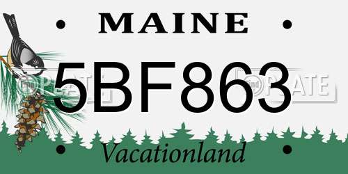 5BF863 Maine License Plate