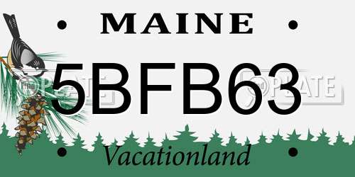 5BFB63 Maine License Plate