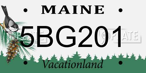 5BG201 Maine License Plate