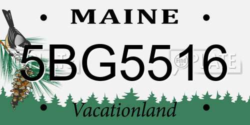 5BG5516 Maine License Plate