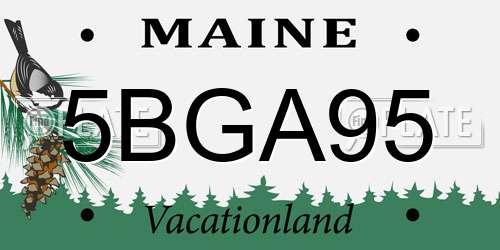 5BGA95 Maine License Plate