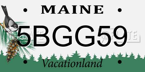 5BGG59 Maine License Plate