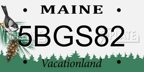 5BGS82 Maine License Plate