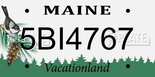 5BI4767 Maine License Plate