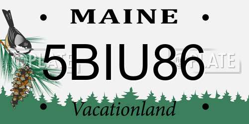5BIU86 Maine License Plate