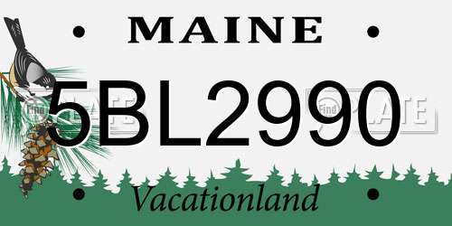 5BL2990 Maine License Plate
