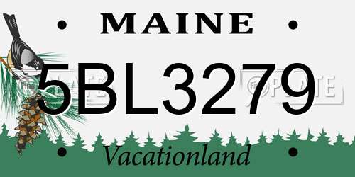 5BL3279 Maine License Plate