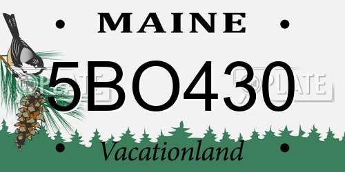 5BO430 Maine License Plate