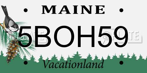 5BOH59 Maine License Plate