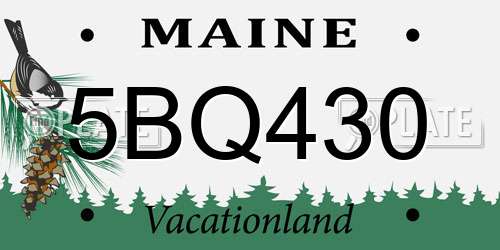 5BQ430 Maine License Plate
