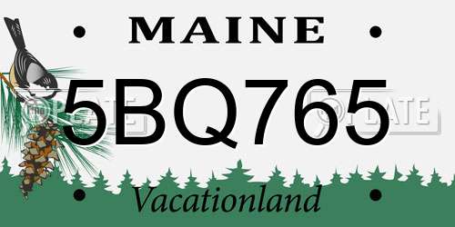 5BQ765 Maine License Plate