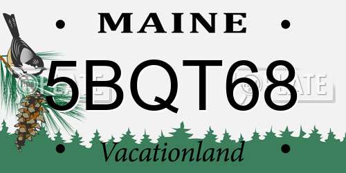 5BQT68 Maine License Plate
