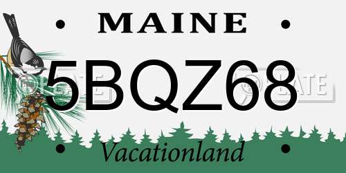 5BQZ68 Maine License Plate