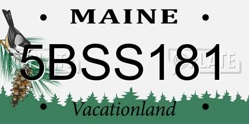 5BSS181 Maine License Plate
