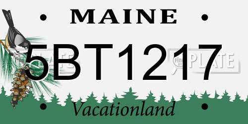 5BT1217 Maine License Plate