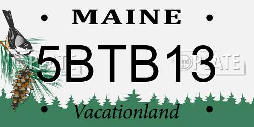 5BTB13 Maine License Plate