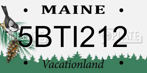 5BTI212 Maine License Plate