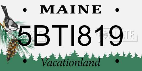 5BTI819 Maine License Plate