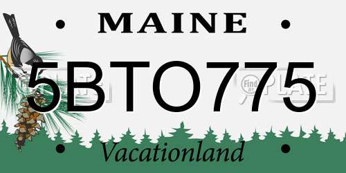 5BTO775 Maine License Plate